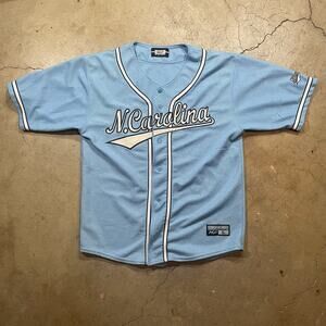 VINTAGE North Carolina Tar Heels Jersey Mens L/XL Blue Baseball NCAA Logo 90s